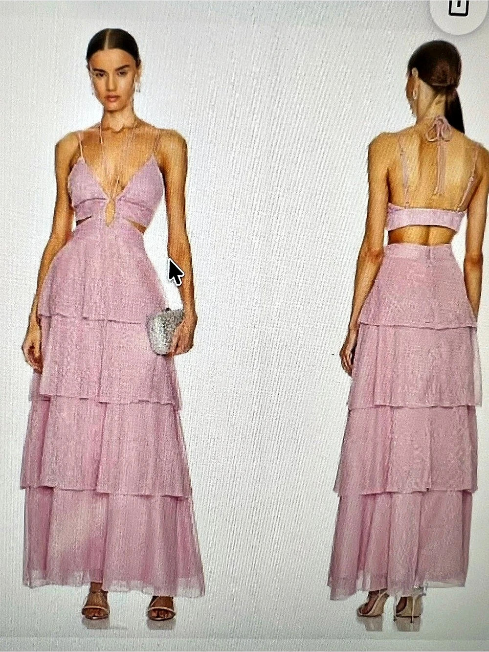 NWT Line and Dot pink Cut-Out Tiered Dress